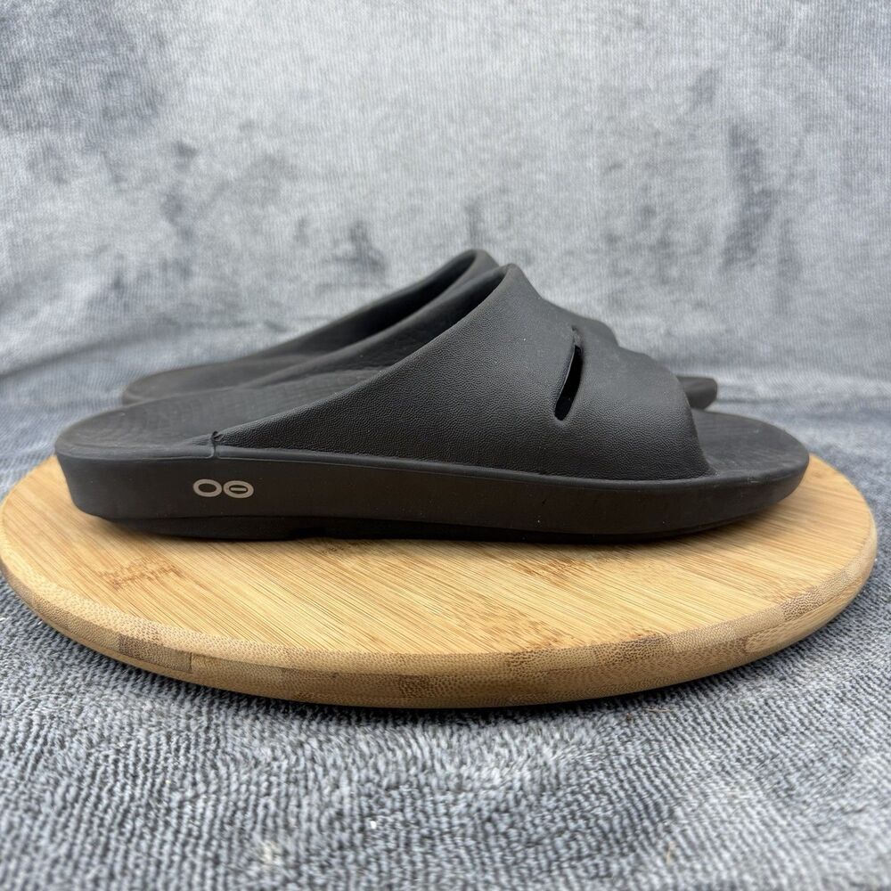 OOFOS OOahh Sandals Womens Size 9 Black Slide Recovery Comfort Orthopedic
